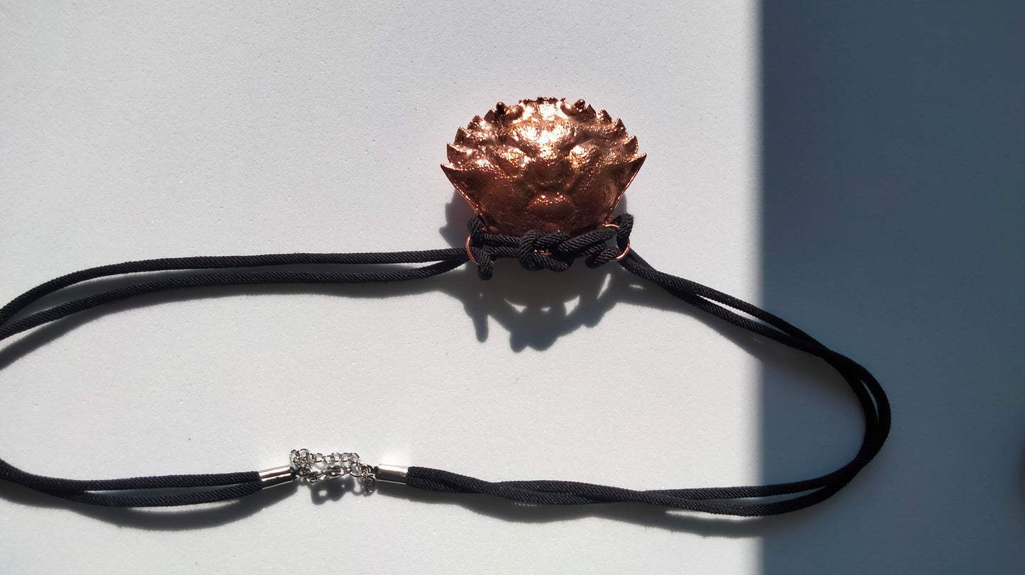 Colgante de cobre cangrejo - Joyería marina electroformada