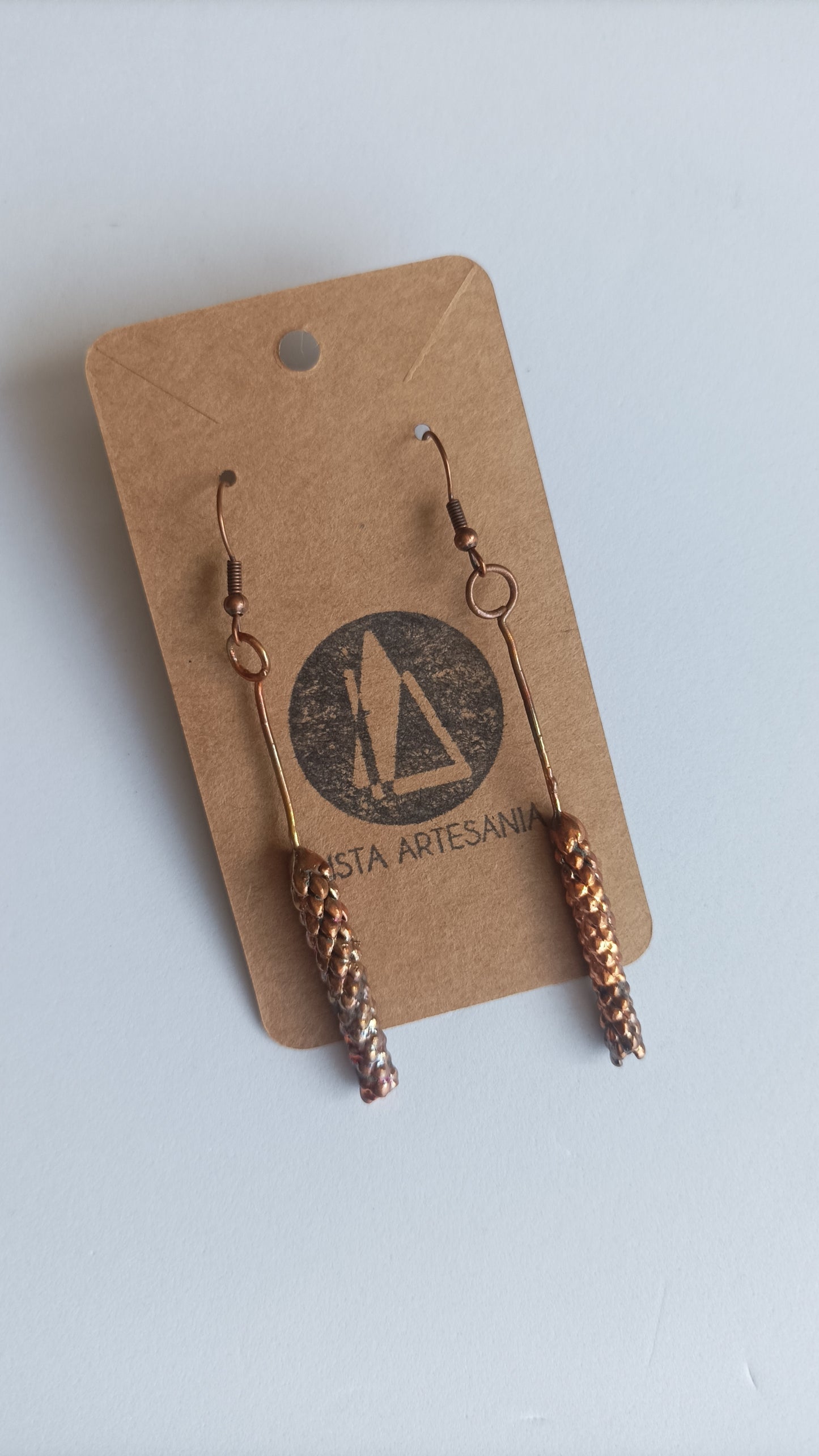 Pendientes Nordfolk - Joyería botánica electroformada en cobre