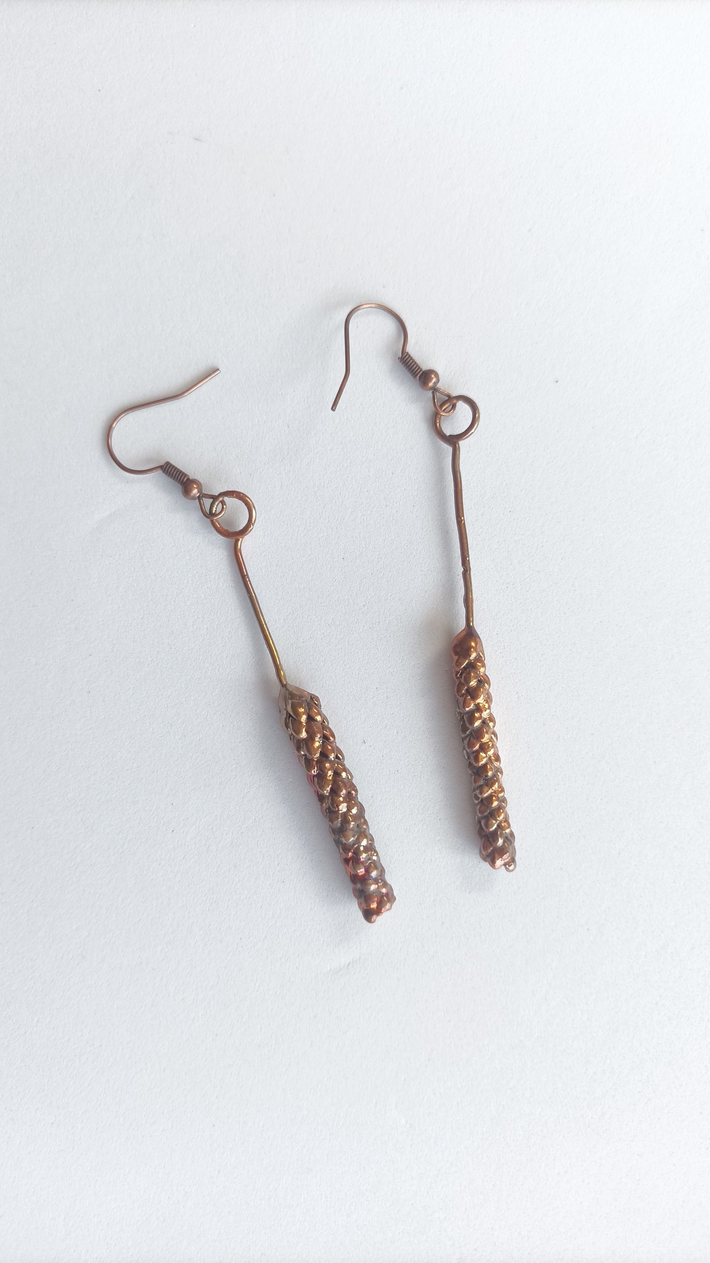 Pendientes Nordfolk - Joyería botánica electroformada en cobre