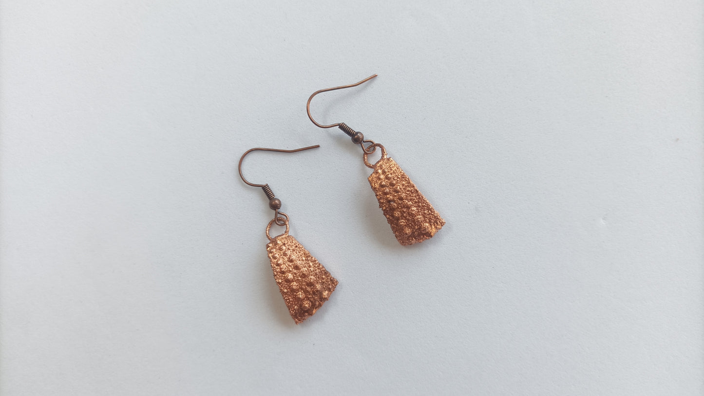 Pendientes de erizo marino - Joyas marinas de cobre